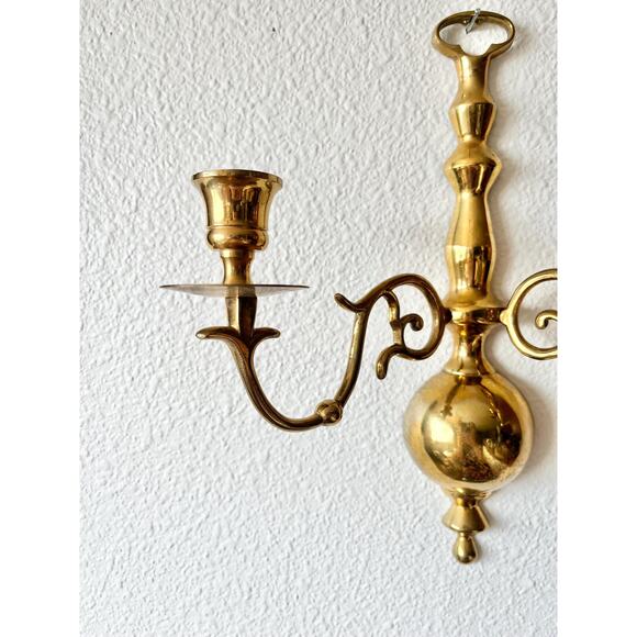 Gatco Vintage Brass Double Arm Candlestick Wall Sconce | Vintage Brass Sconce - Picture 3 of 7